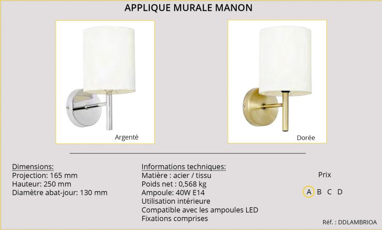 Applique murale Manon