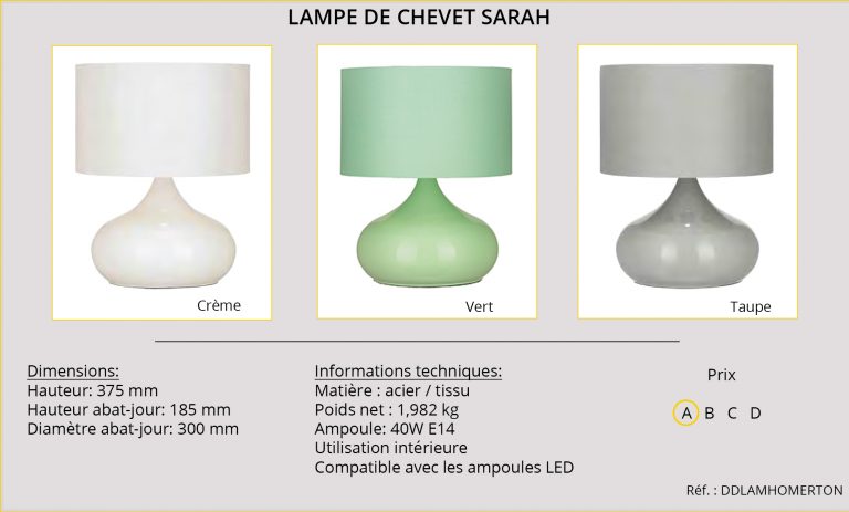 Lampe de chevet Sarah