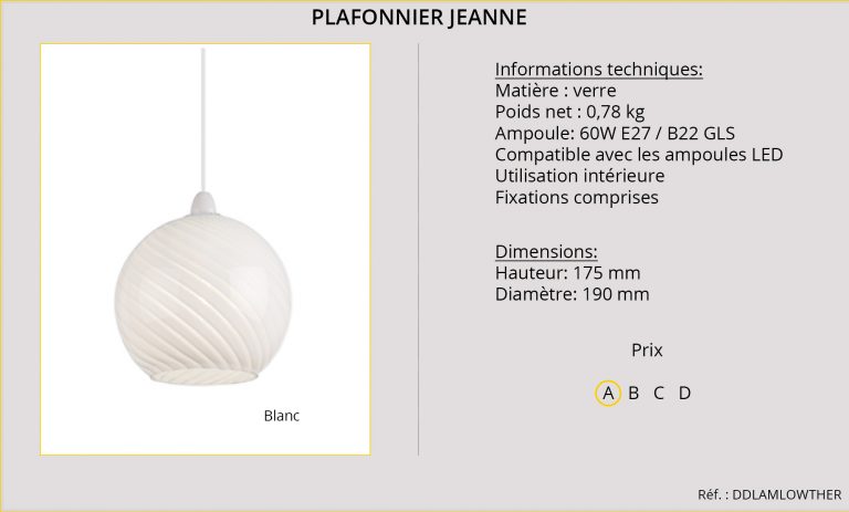 Plafonnier Jeanne