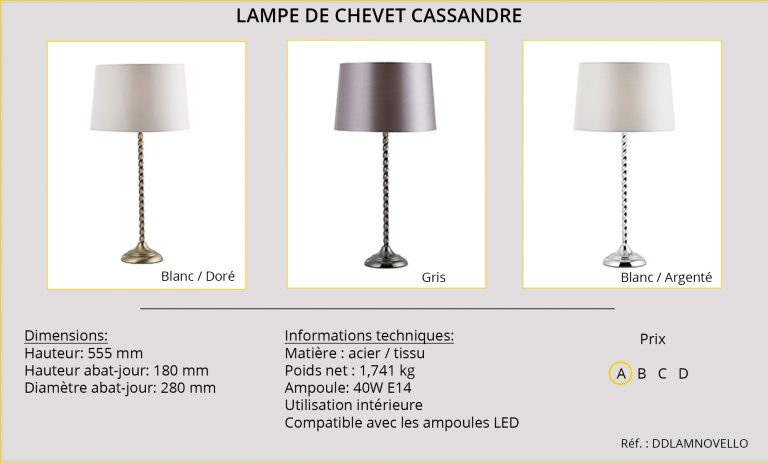 Luminaire de chevet Cassandre