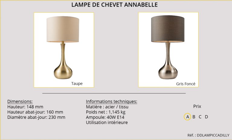 Lampe de chevet Annabelle