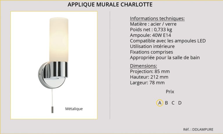 Applique murale Charlotte
