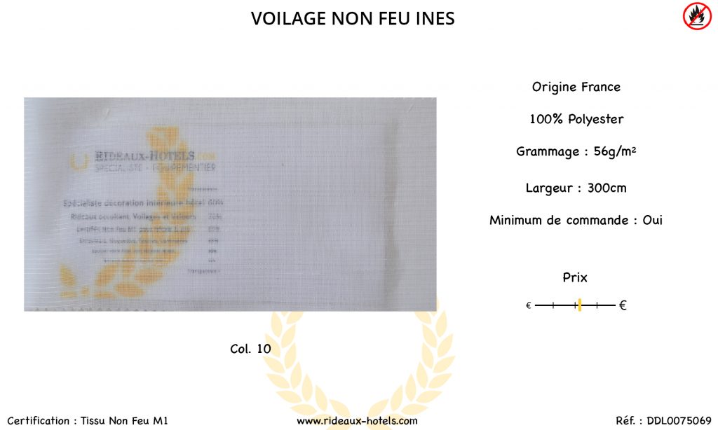 Fiche Produit Voilage Non Feu Ines