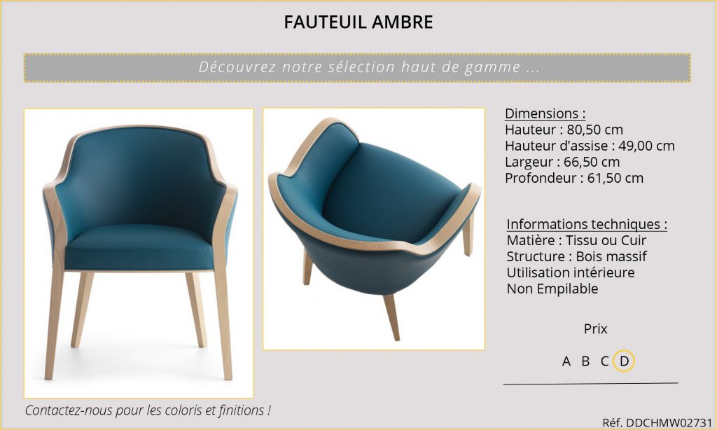Rideaux Hôtels Restaurants CHR HORECA fauteuil Ambre