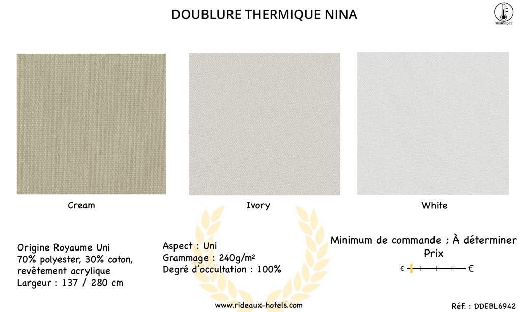 Fiche Produit Doublure Thermique Nina