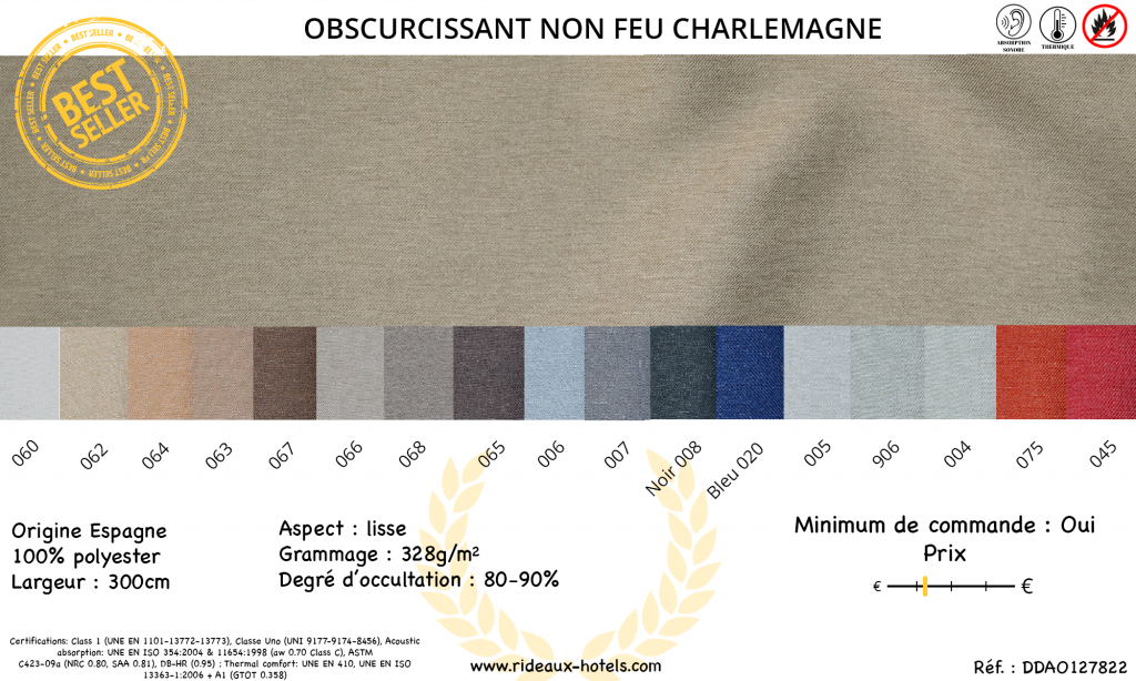 Fiche produit de Obscurcissant non feu Napoléon