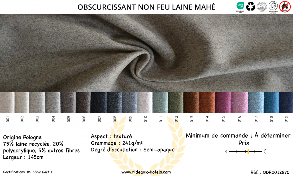 Fiche Produit Obscurcissant non feu Mahe