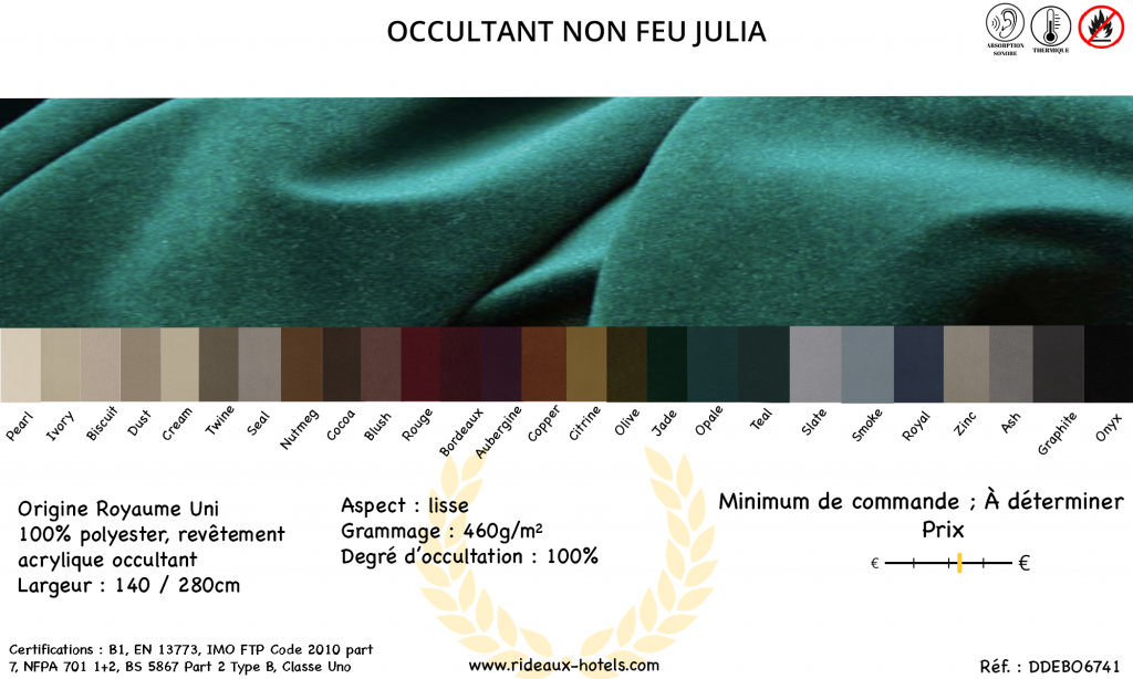 Fiche Produit Occultant non feu Julia