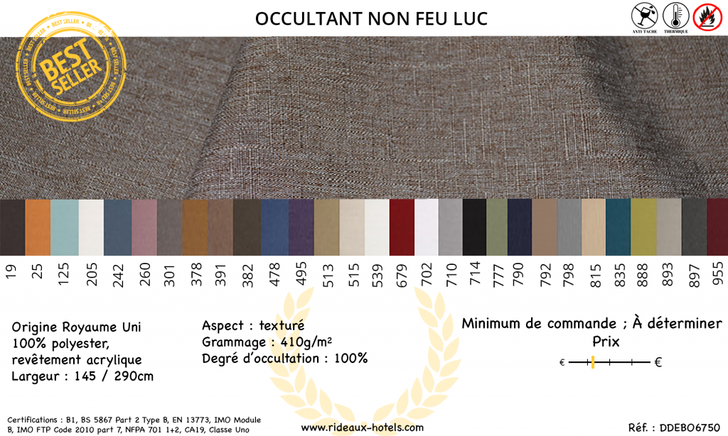 Fiche Produit Occultant non feu Luc