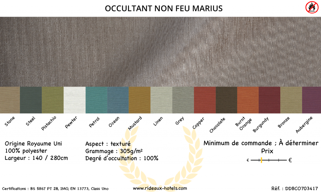 Fiche Produit Occultant non feu Marius