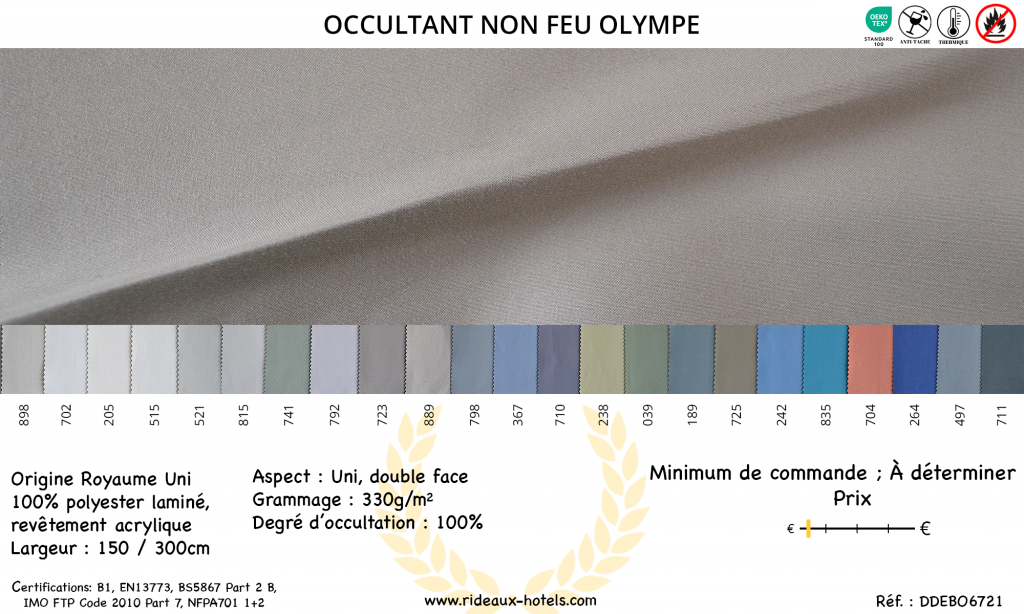 Fiche Produit Occultant non feu Olympe