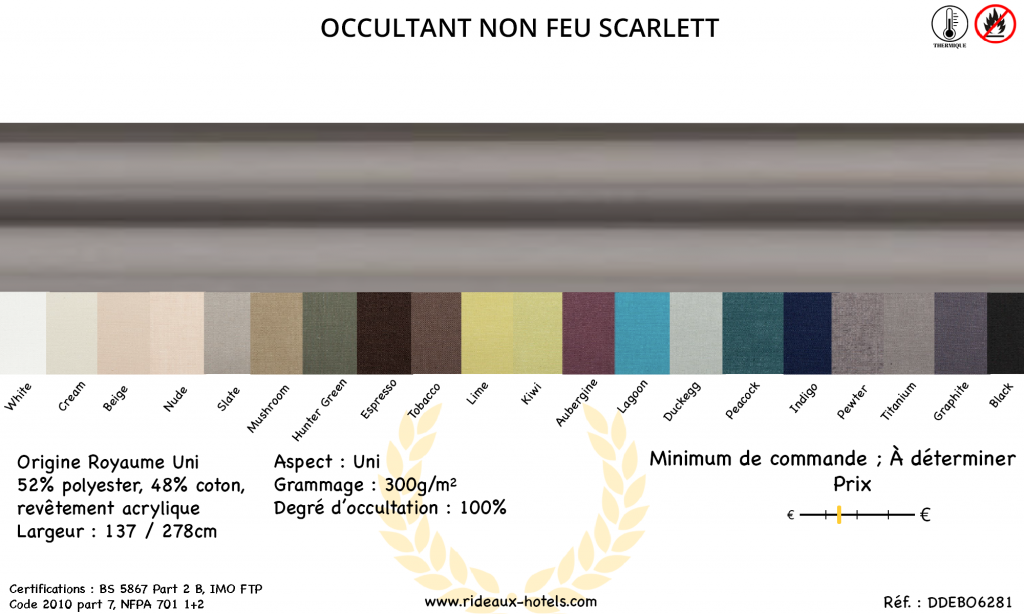 Fiche Produit Occultant non feu Scarlett