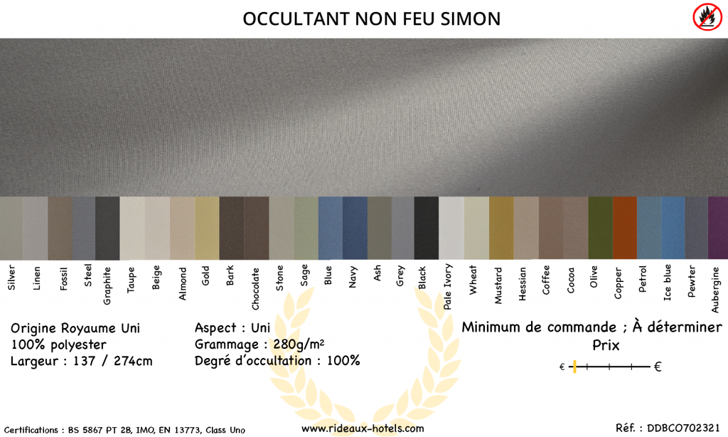 Fiche Produit Occultant non feu Simon