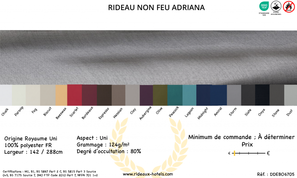 Fiche Produit Rideau Non Feu Adriana