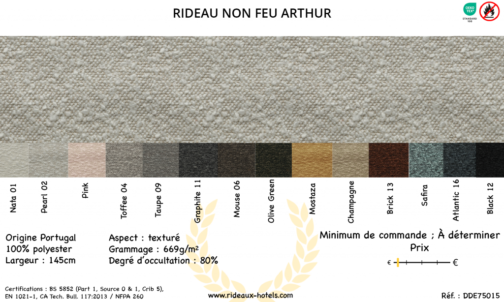 Fiche Produit Rideau Non Feu Arthur