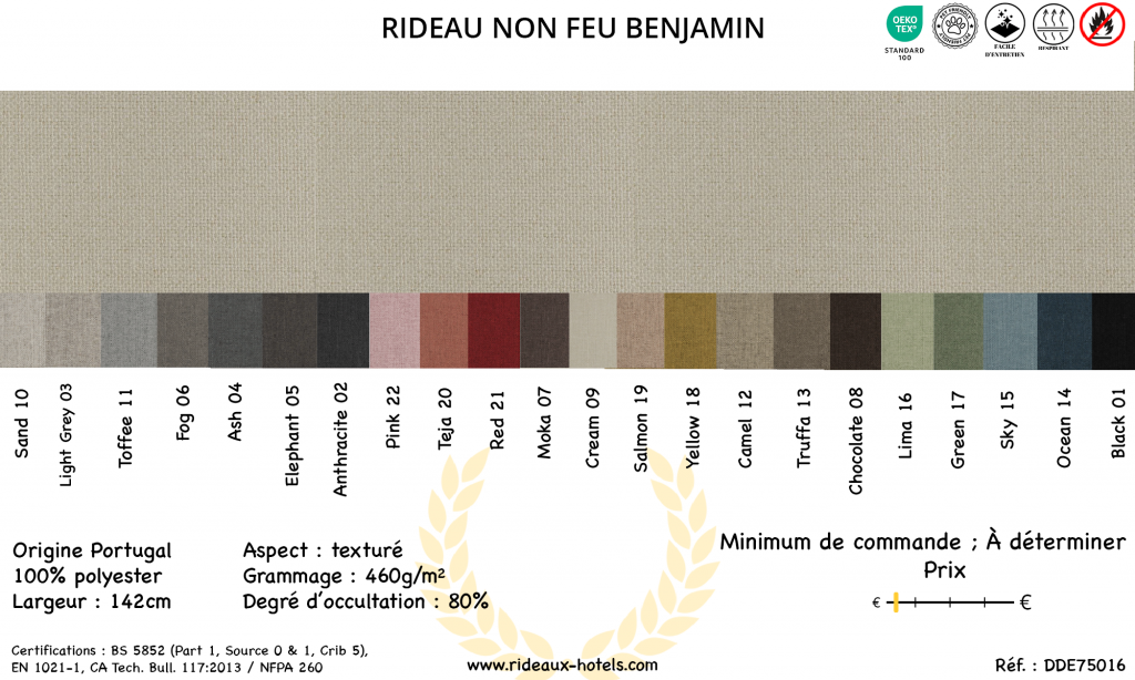 Fiche Produit Rideau Non Feu Benjamin
