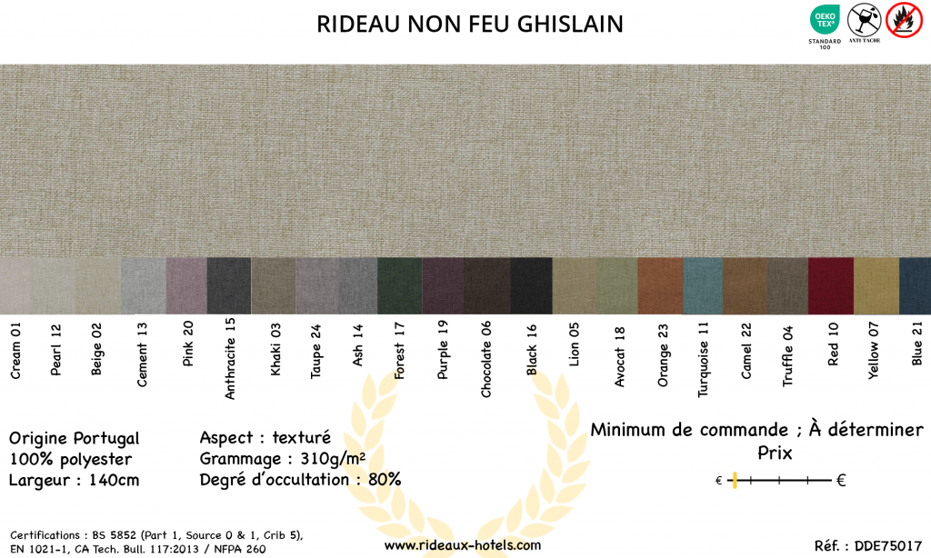 Fiche Produit Rideau Non Feu Ghislain