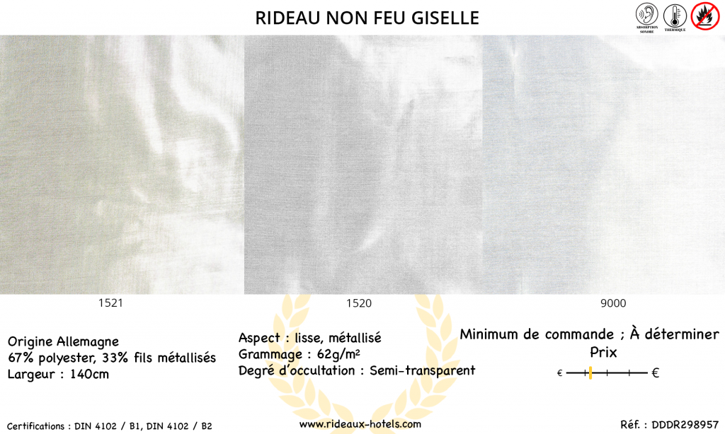 Fiche Produit Rideau Non Feu Giselle