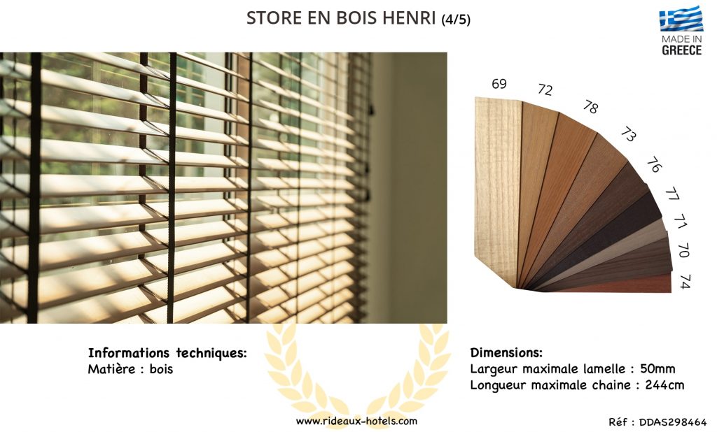 Fiche produit du modèle de store en bois Henri part 4