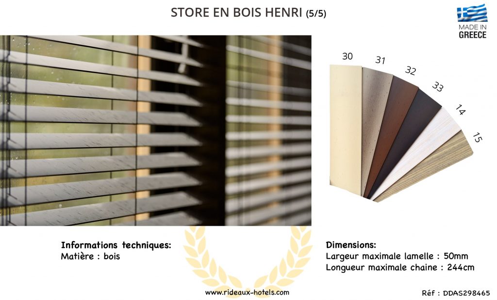 Fiche produit du modèle de store en bois Henri part 5