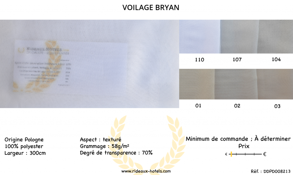 Fiche Produit Voilage Bryan