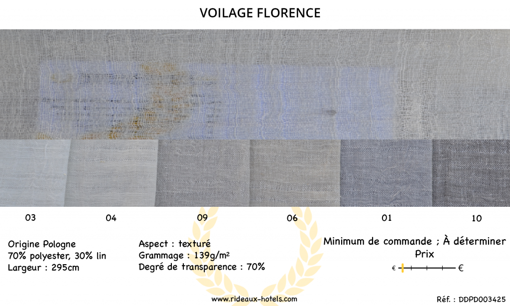 Fiche Produit Voilage Florence