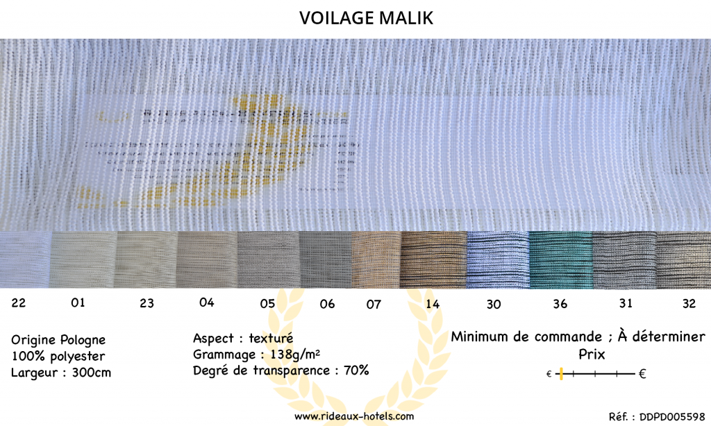 Fiche Produit Voilage Malik