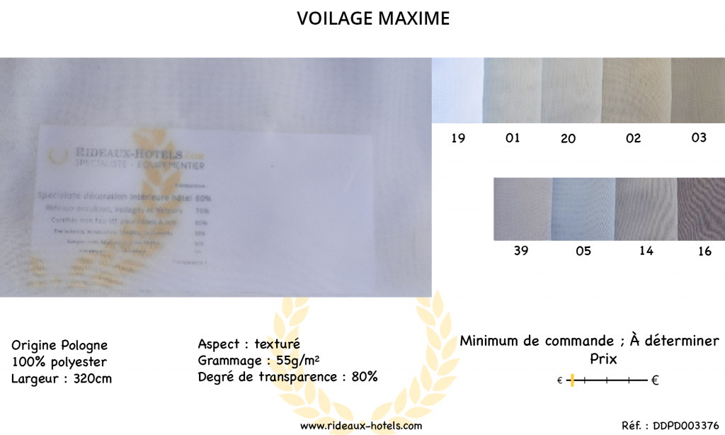 Fiche Produit Voilage Maxime