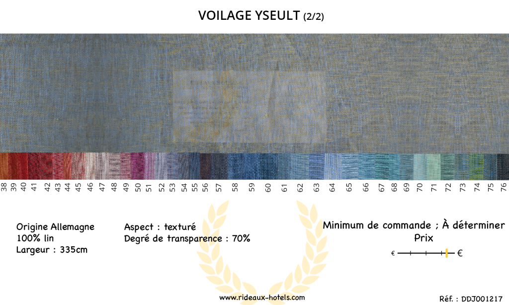 Fiche Produit Voilage Yseult avec gamme couleur 2