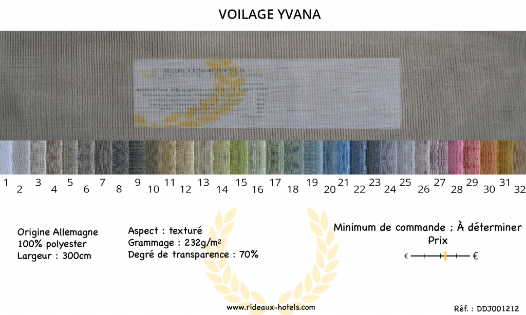 Fiche Produit Voilage Yvana
