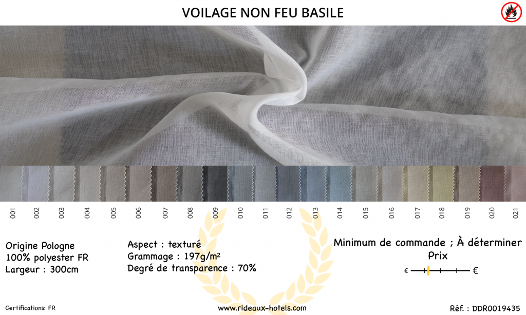 Fiche Produit Voilage Non Feu Basile