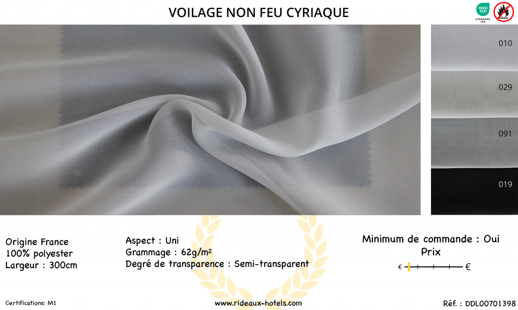 Fiche Produit Voilage Non Feu Cyriaque