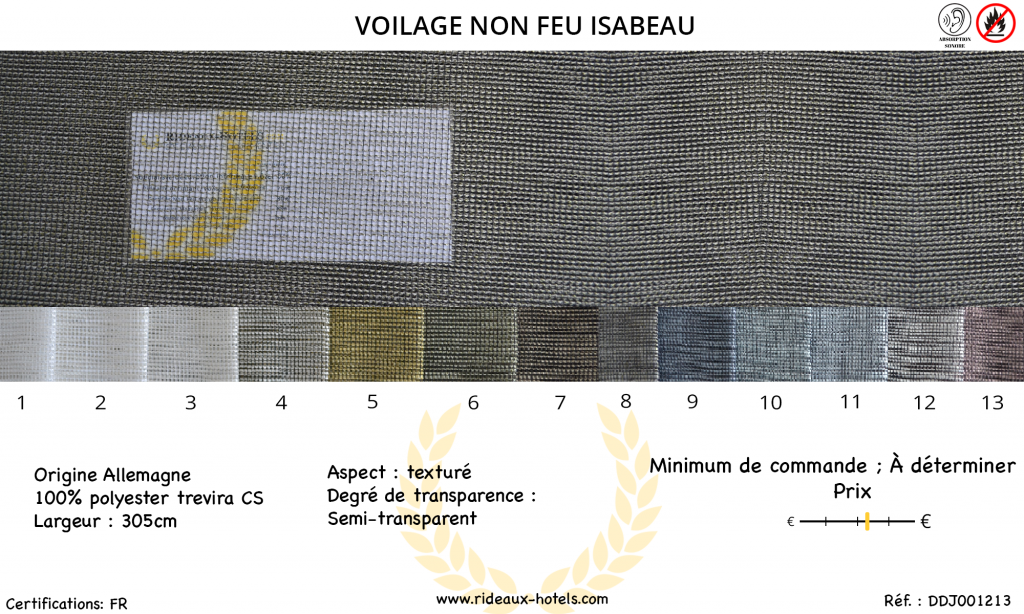 Fiche Produit Voilage Non Feu Isabeau