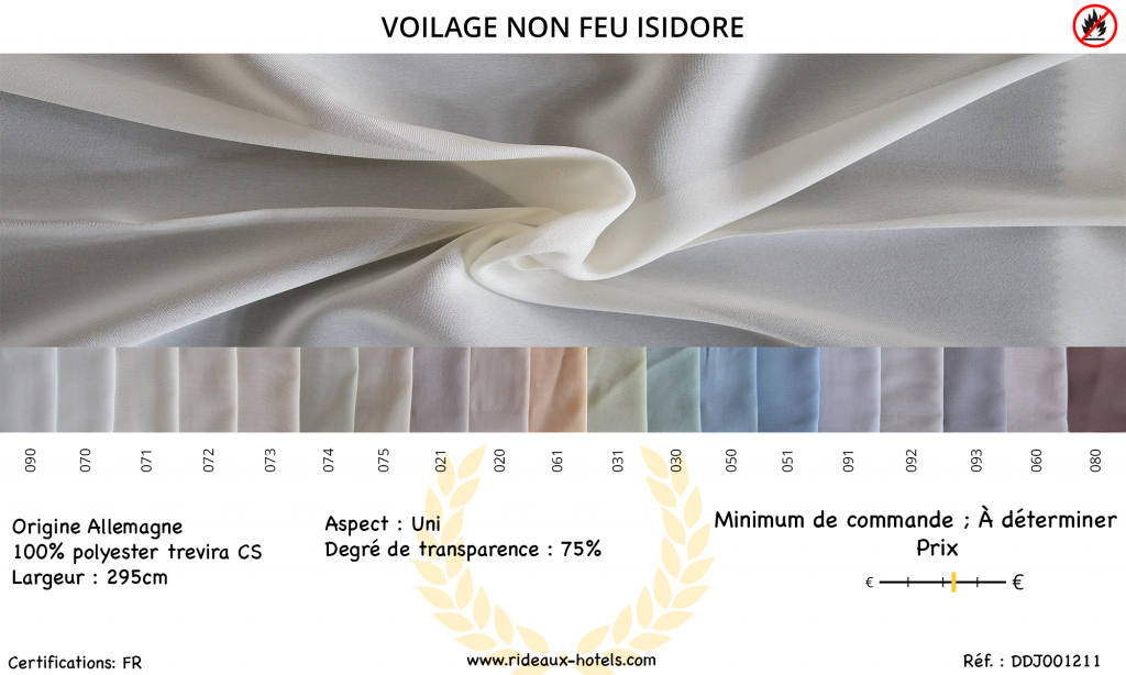 Fiche voilage non feu Isodore