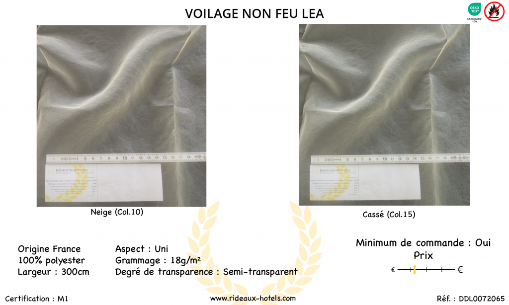 Fiche Produit Voilage Non Feu Lea