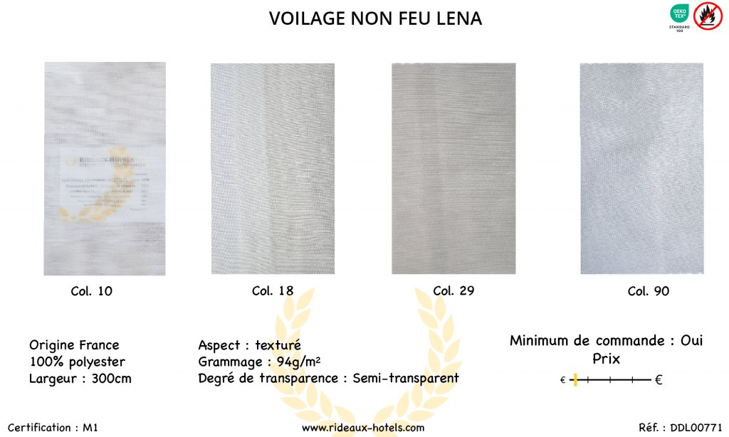 Fiche Produit Voilage Non Feu Lena