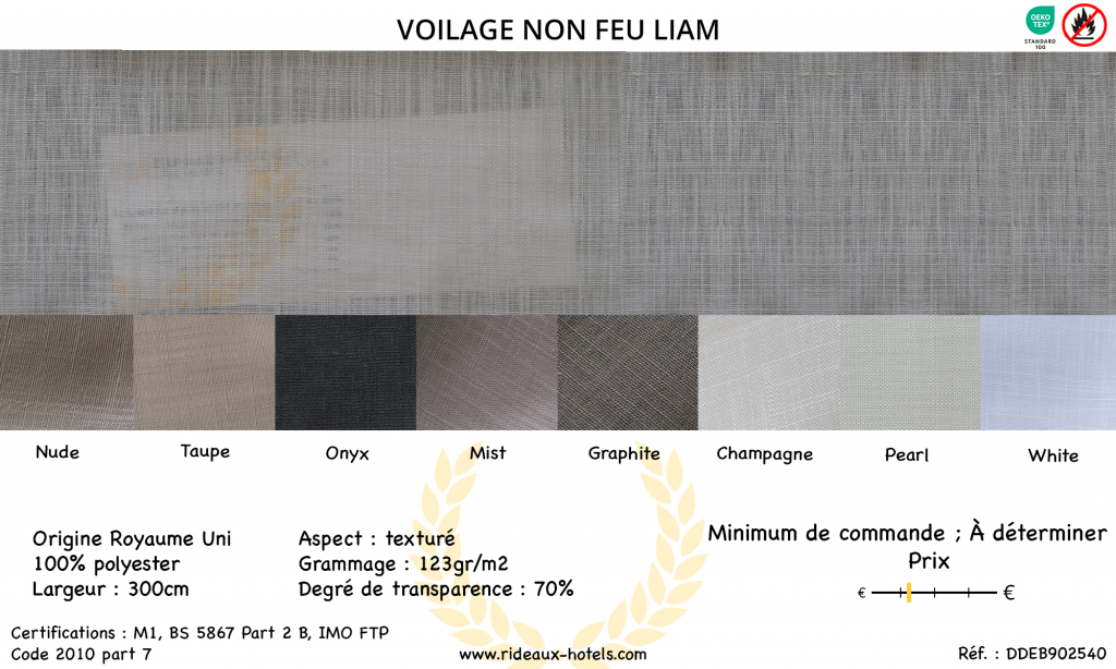 Fiche Produit Voilage Non Feu Liam