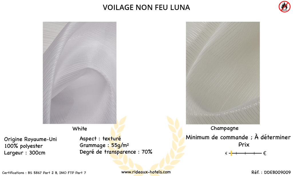 Fiche Produit Voilage Non Feu Luna
