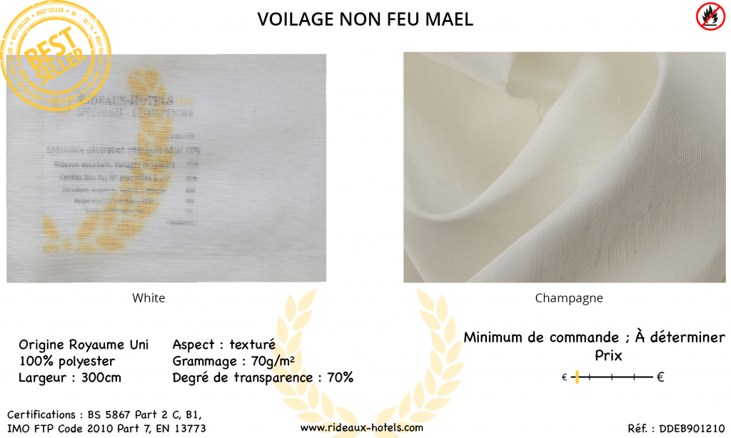 Fiche Produit Voilage Non Feu Mael