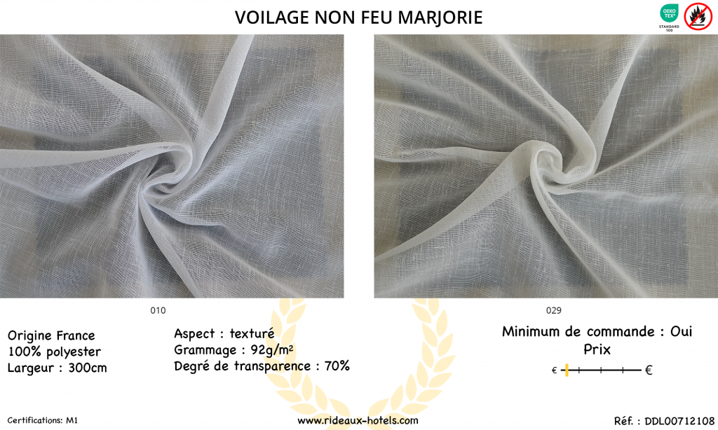 Fiche Produit Voilage Non Feu Marjorie