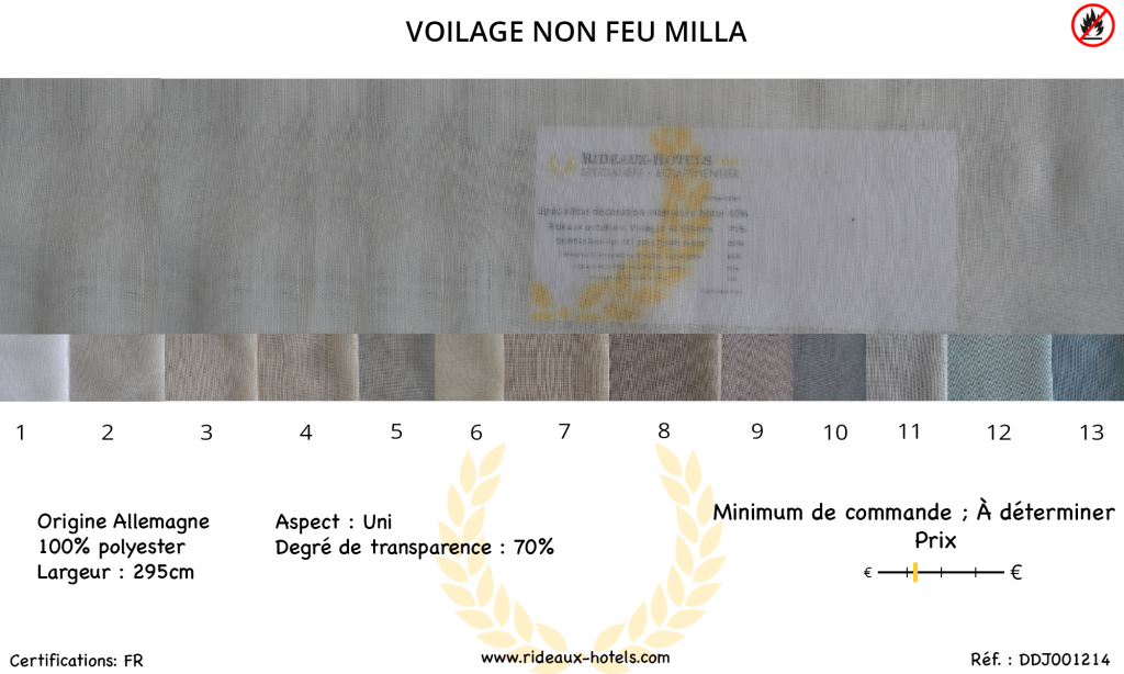 Fiche Produit Voilage Non Feu Milla