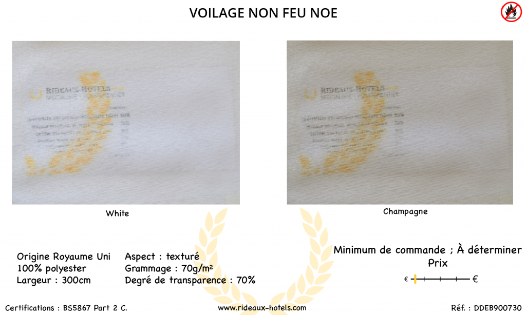 Fiche Produit Voilage Non Feu Noé