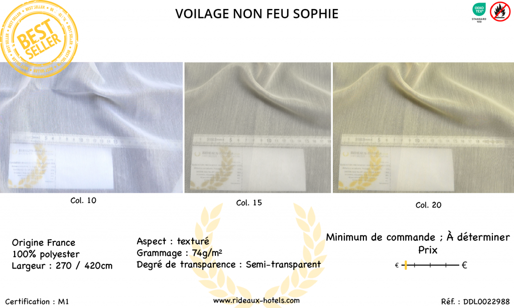 Fiche Produit Voilage Non Feu Sophie
