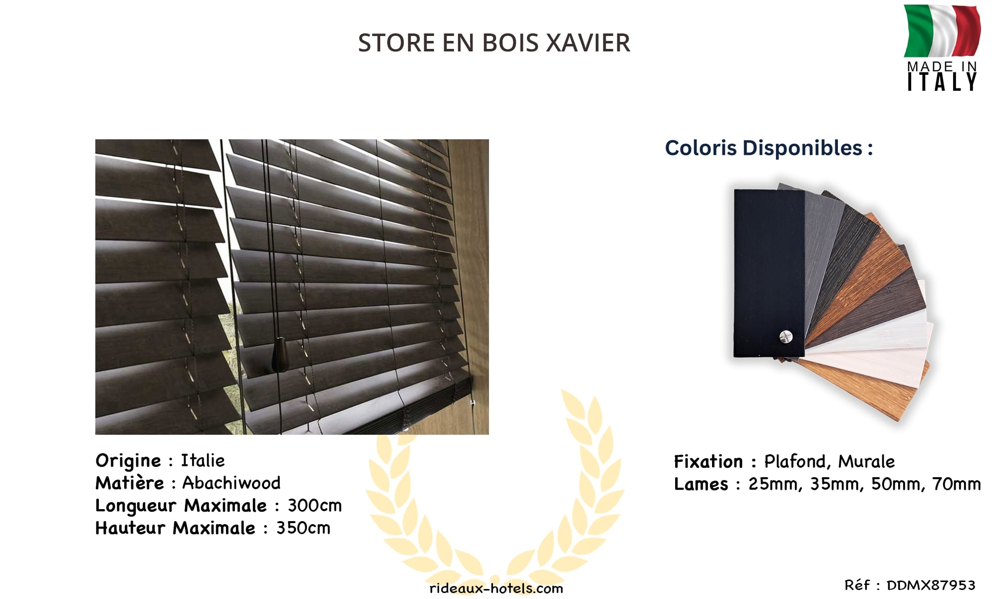 Fiche Produit du Store Xavier