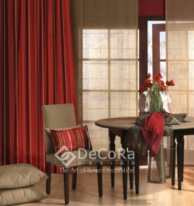 rideaux et voilage unis rouge anti-feu ignifugé 