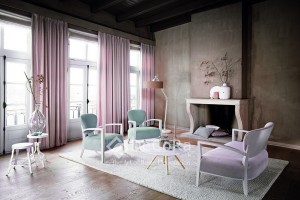 large voiles rose blanc anti-feu ignifugé moderne et classique 