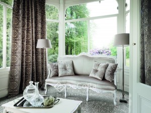 rideaux classiques beige anti-feu ignifugé  