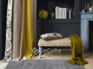 magnifique composition rideaux anti-feu ignifugé  