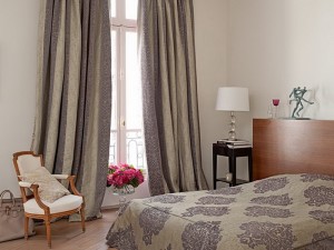 Beau jacquard uni beige classique anti-feu ignifugé  