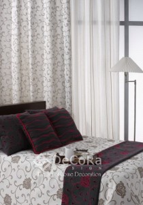 voile et rideaux anti-feu ignifugé assortis au lit 